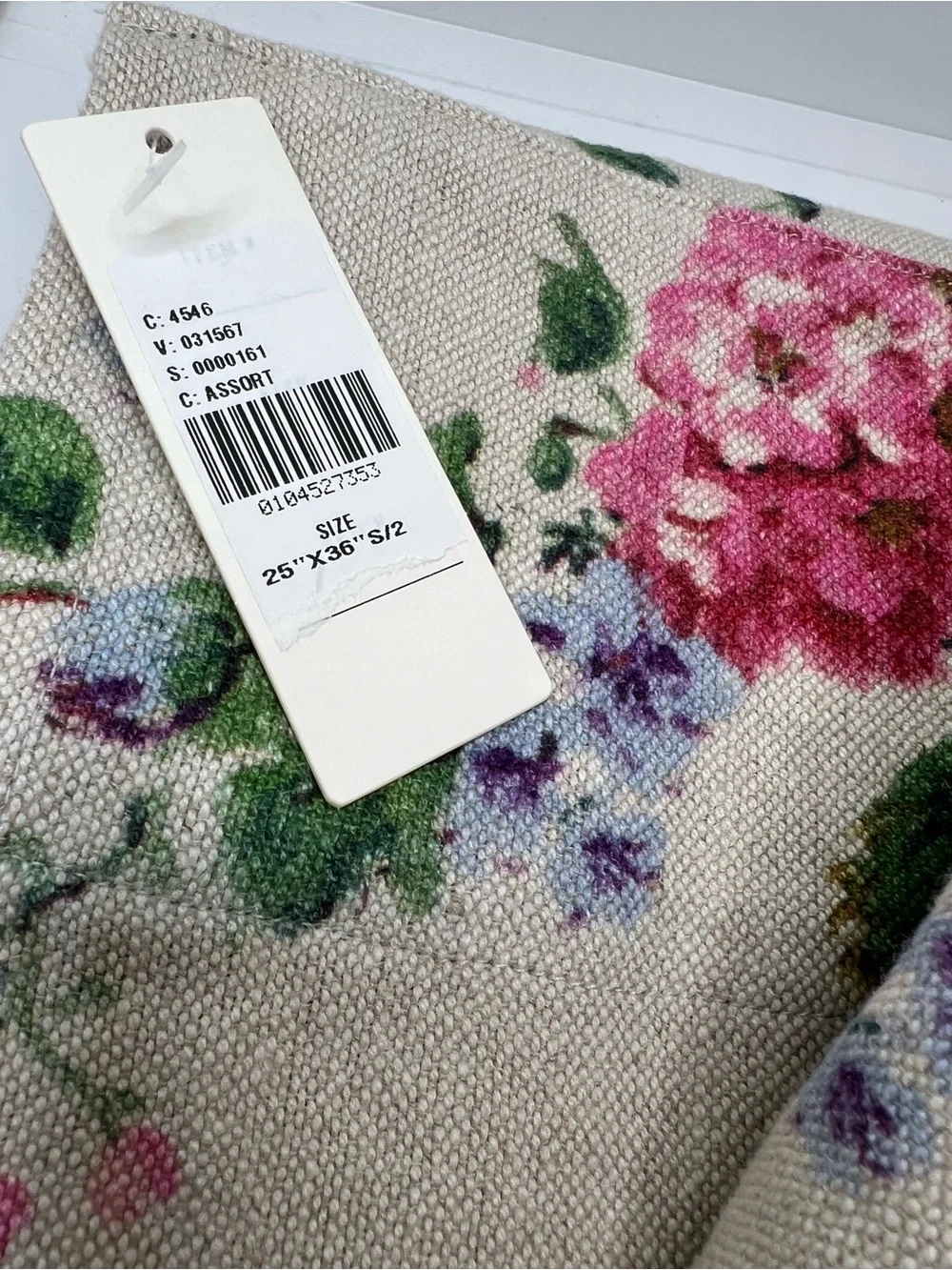 Anthropologie Camille Cotton Linen Floral Cafe Curtains, Set ot 2